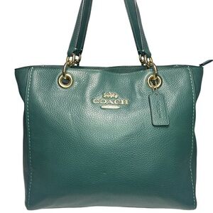 Coach Jess Emerald Green Pebble Leather Tote Bag NWOT!
